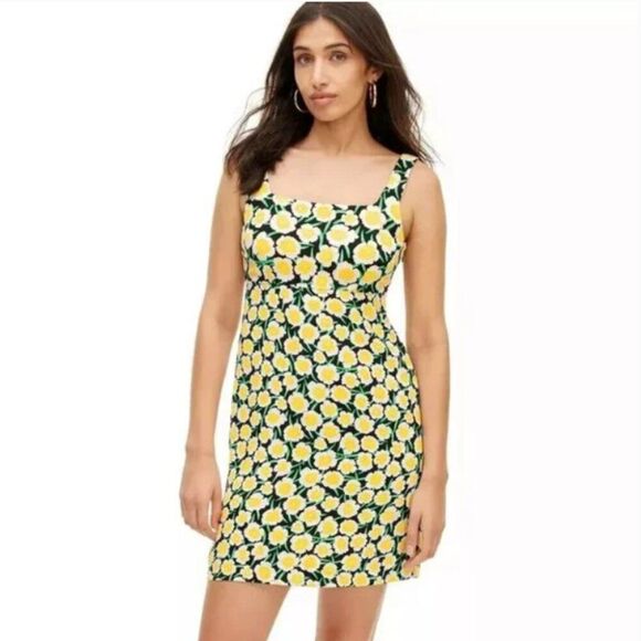 NEW Diane Von Furstenberg x Target 90's Shift Yellow Poppy Mini Dress Size 6 - Picture 1 of 9